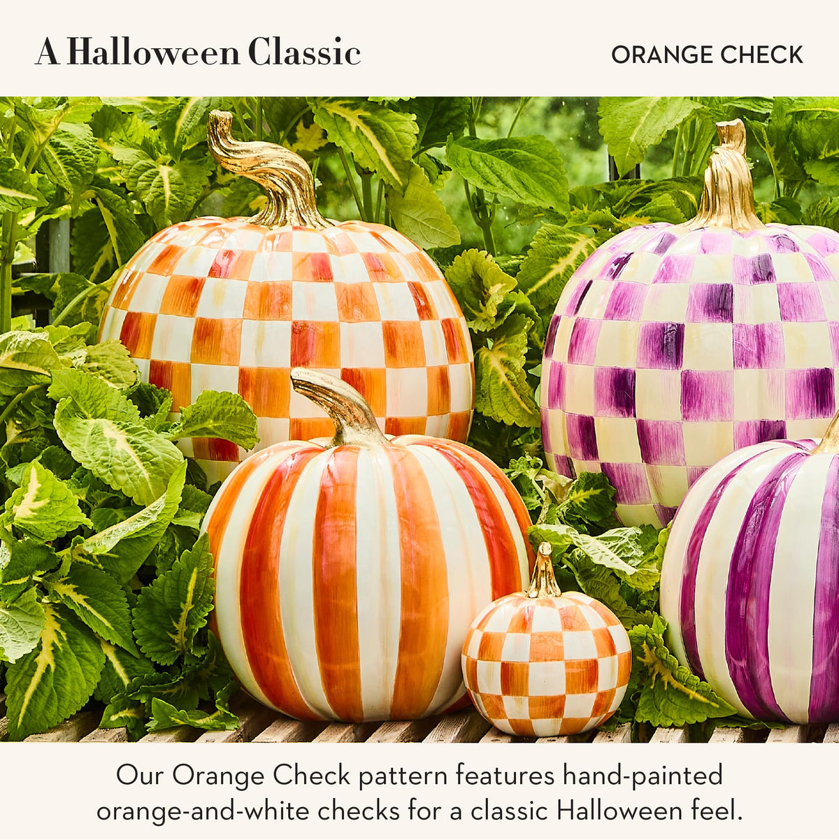 MacKenzie-Childs Resin Pumpkin, Royal Check