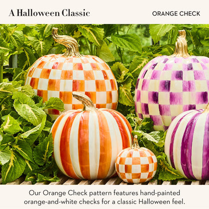 MacKenzie-Childs Resin Pumpkin, Royal Check