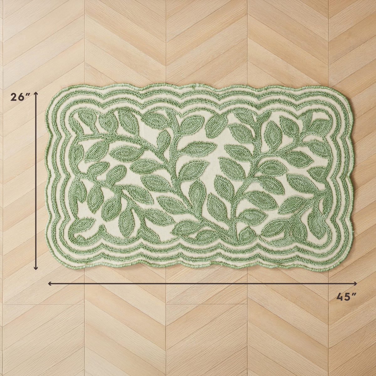 Laura Ashley Scalloped Washable Runner Rug