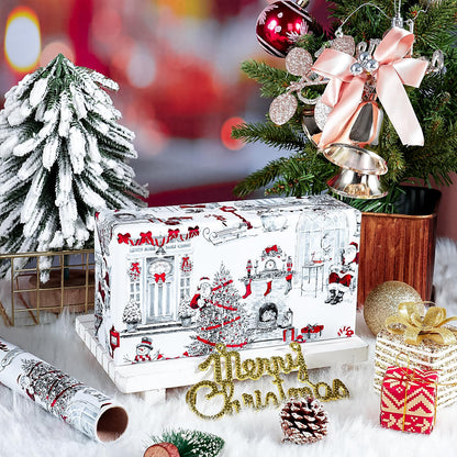Blue Toile Christmas Wrapping Paper