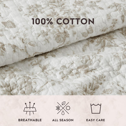 Laura Ashley Walled Garden Blue Quilt Set
