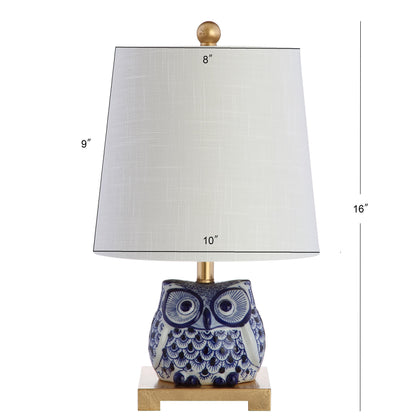 Justina Owl Mini Table Lamp, Ceramic
