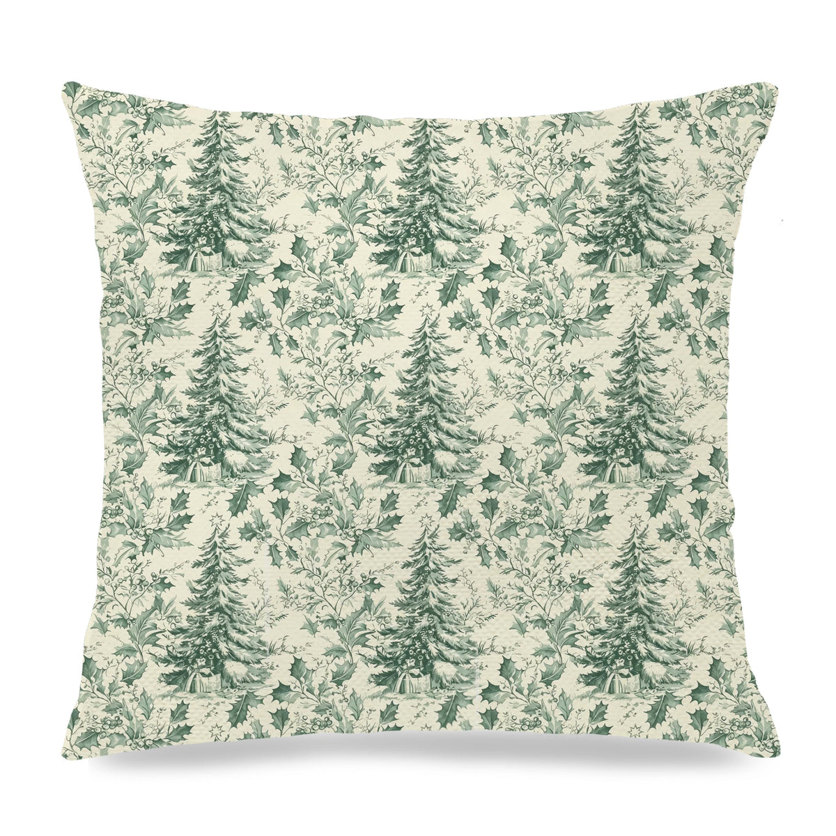 Blue Christmas Toile Pillow Covers, 18x18, Set of 2