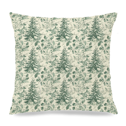 Blue Christmas Toile Pillow Covers, 18x18, Set of 2
