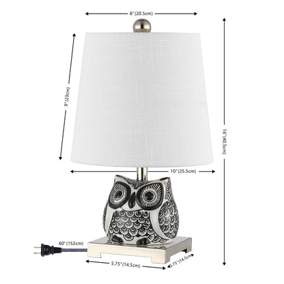 Justina Owl Mini Table Lamp, Ceramic