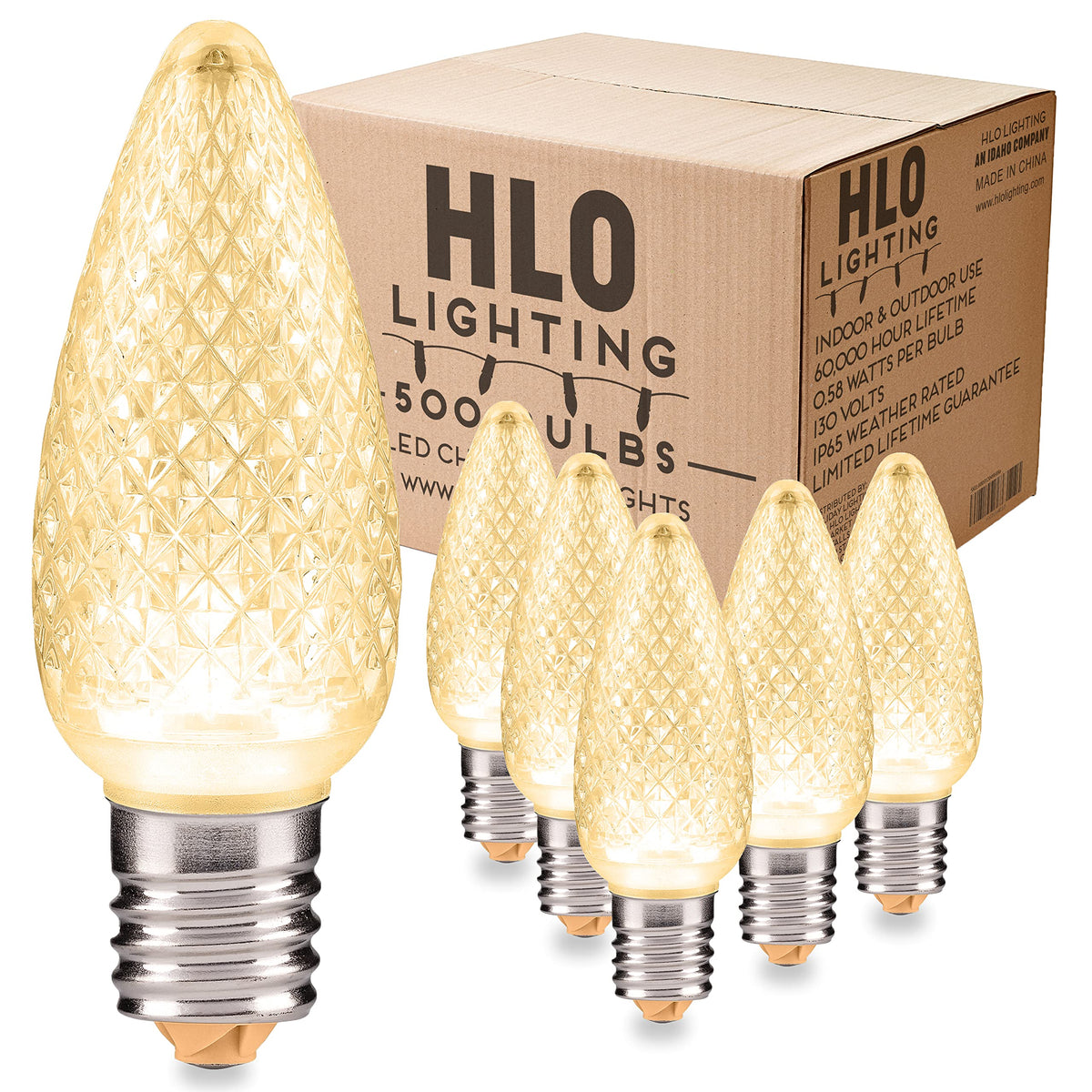 Blue C9 Faceted LED Christmas Bulbs, Set of 25