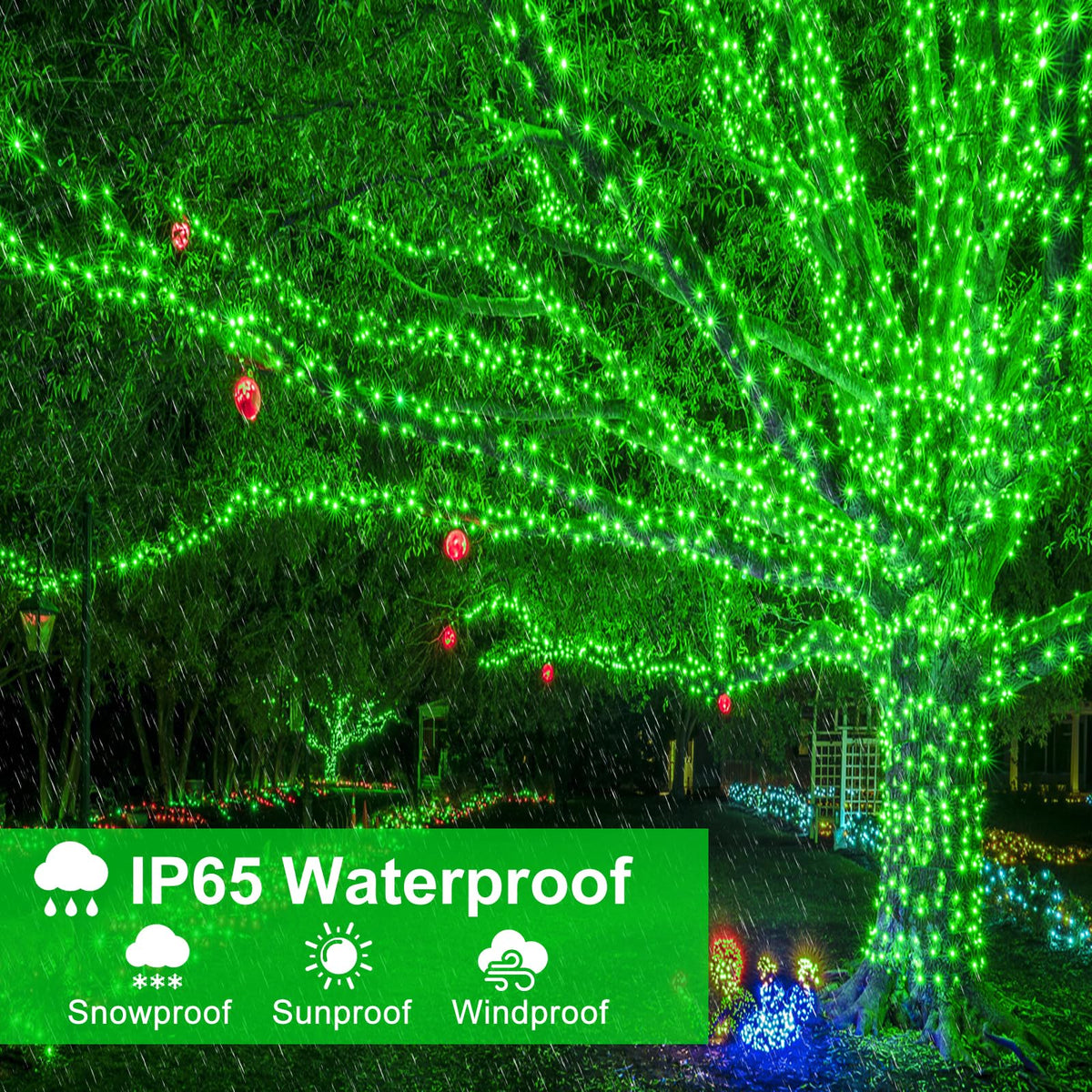 Blue and White Christmas Lights, 100 ft