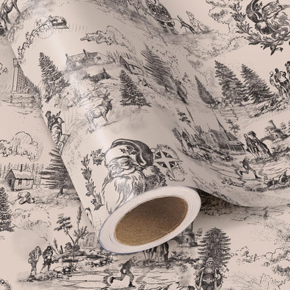 Blue Toile Christmas Wrapping Paper