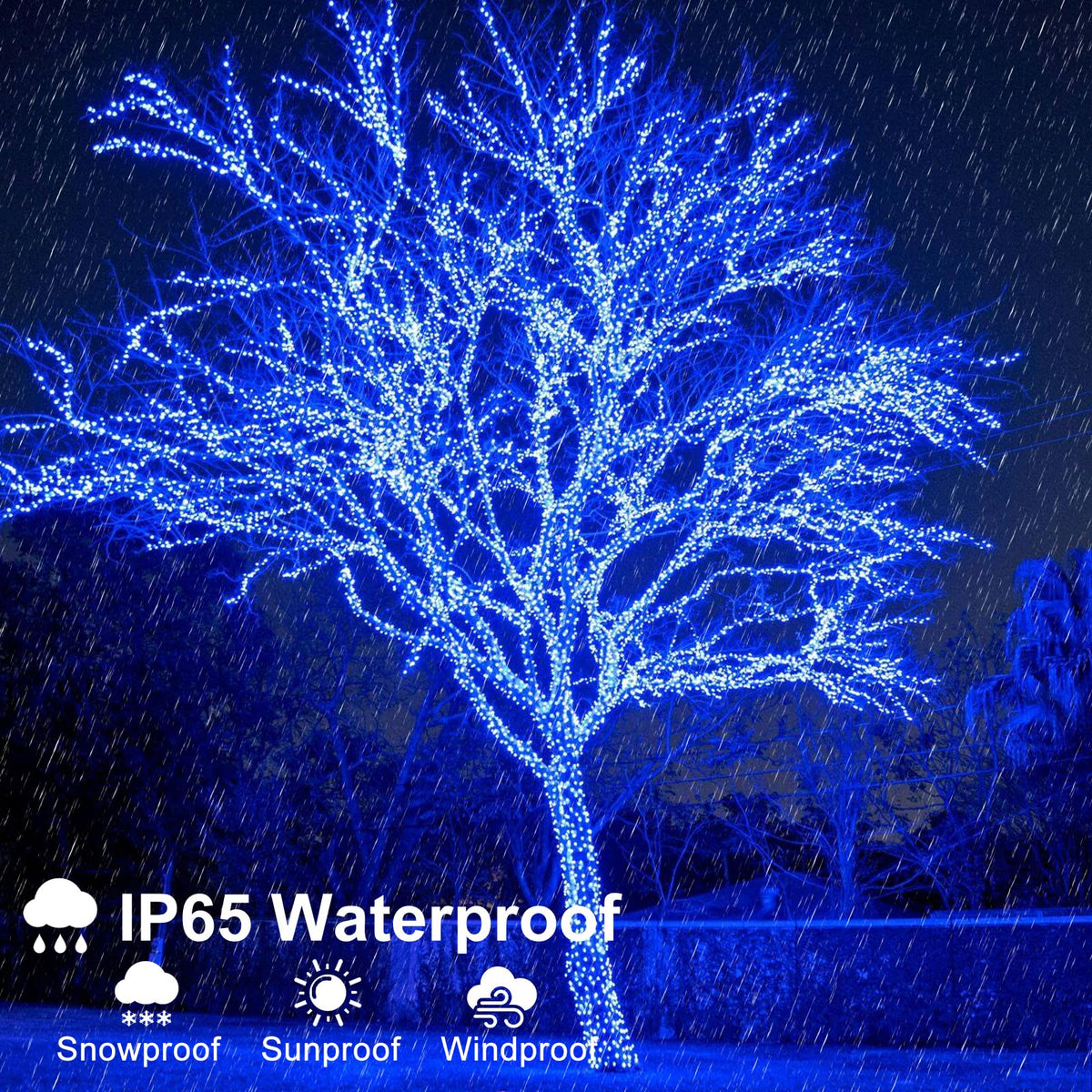 Blue and White Christmas Lights, 100 ft