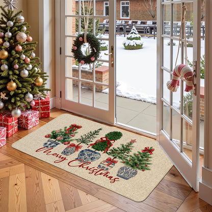 Chinoiserie Christmas Doormat, 17 x 29 Inch
