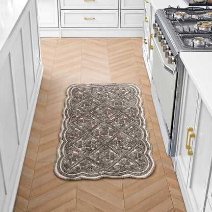 Laura Ashley Scalloped Washable Runner Rug