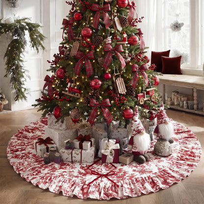 Blue Chinoiserie Christmas Tree Skirt, 48 Inch