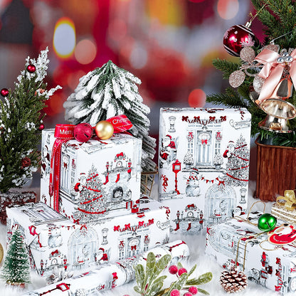 Blue Toile Christmas Wrapping Paper