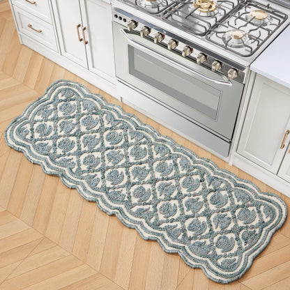 Laura Ashley Scalloped Washable Runner Rug