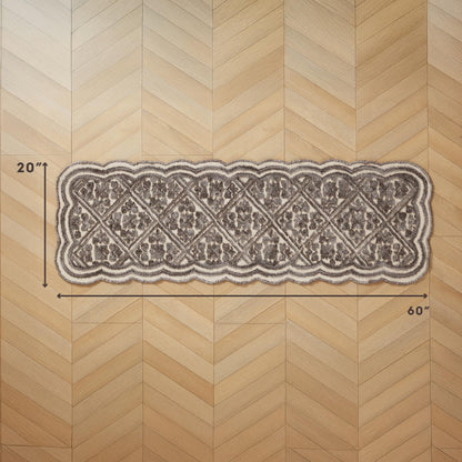 Laura Ashley Scalloped Washable Runner Rug