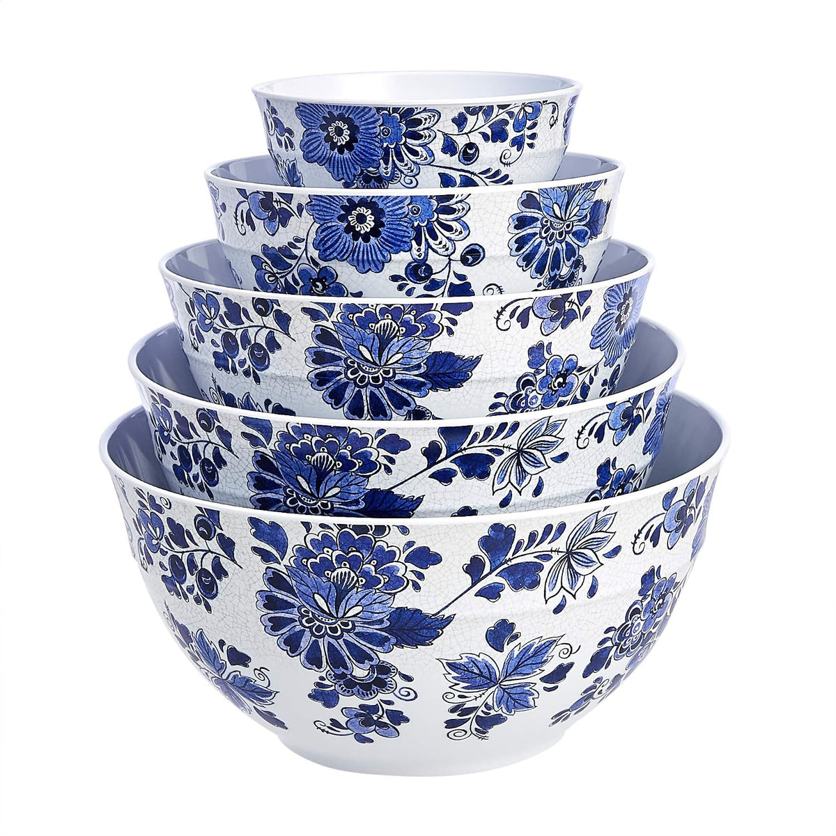 Nesting Melamine Mixing Bowls with Lids, Set of 10