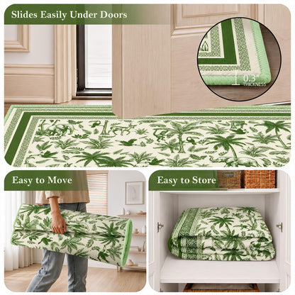 Washable French Toile Area Rug