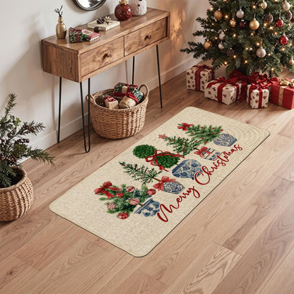 Chinoiserie Christmas Doormat, 17 x 29 Inch