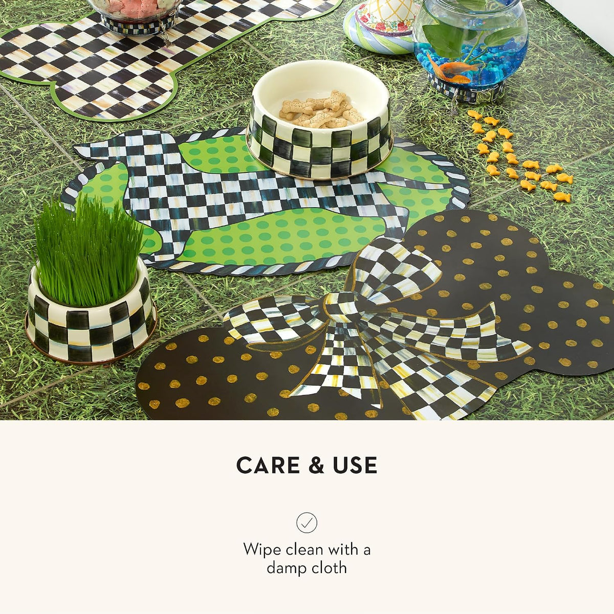 MacKenzie-Childs Pup Placemat, Royal Check