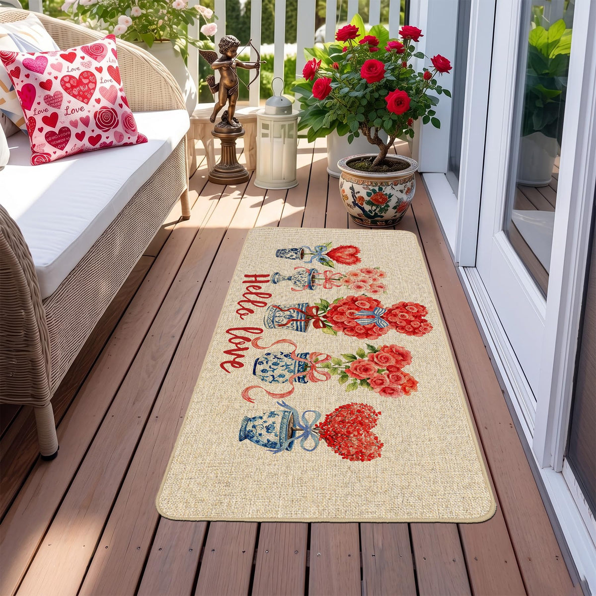 Chinoiserie Christmas Doormat, 17 x 29 Inch