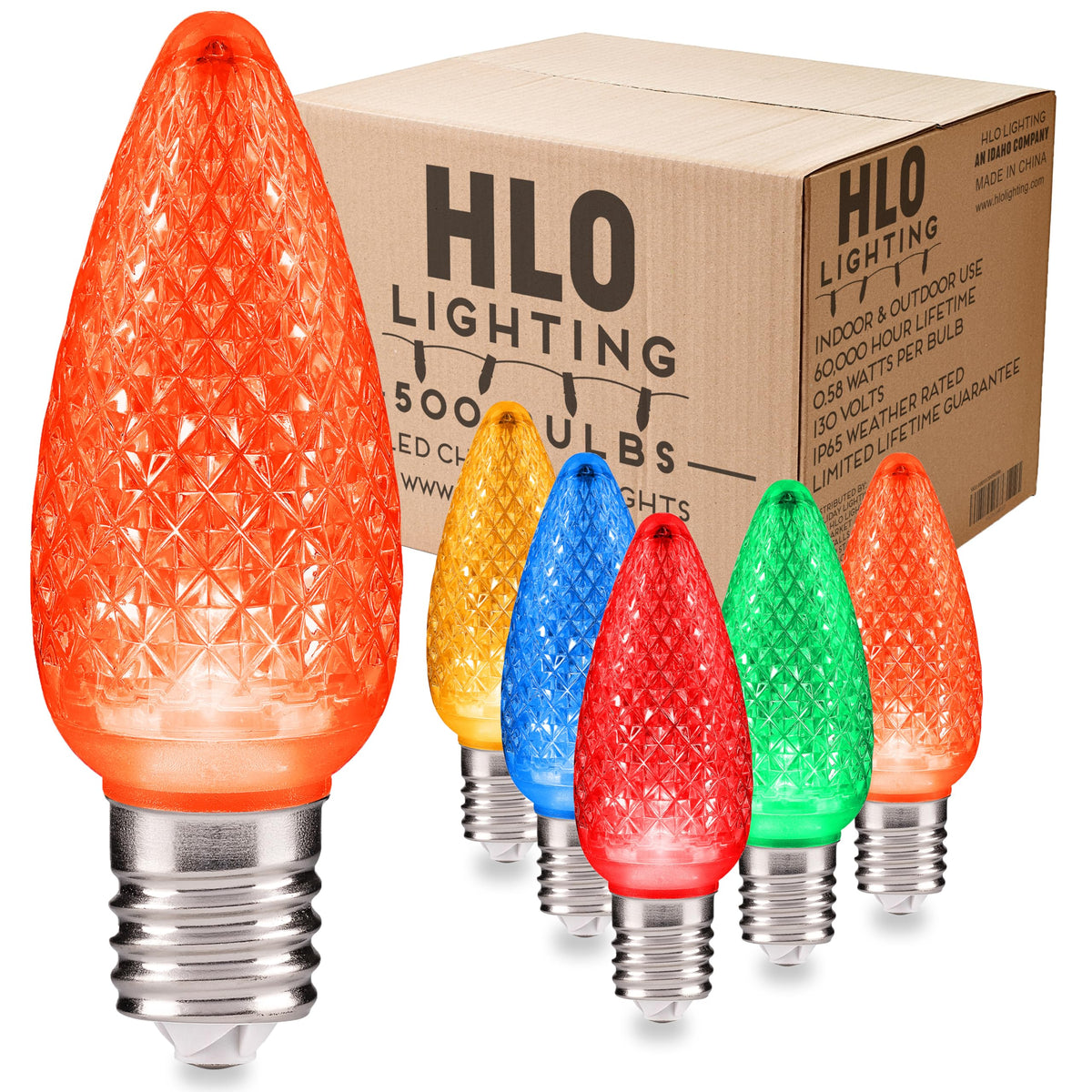 Blue C9 Faceted LED Christmas Bulbs, Set of 25