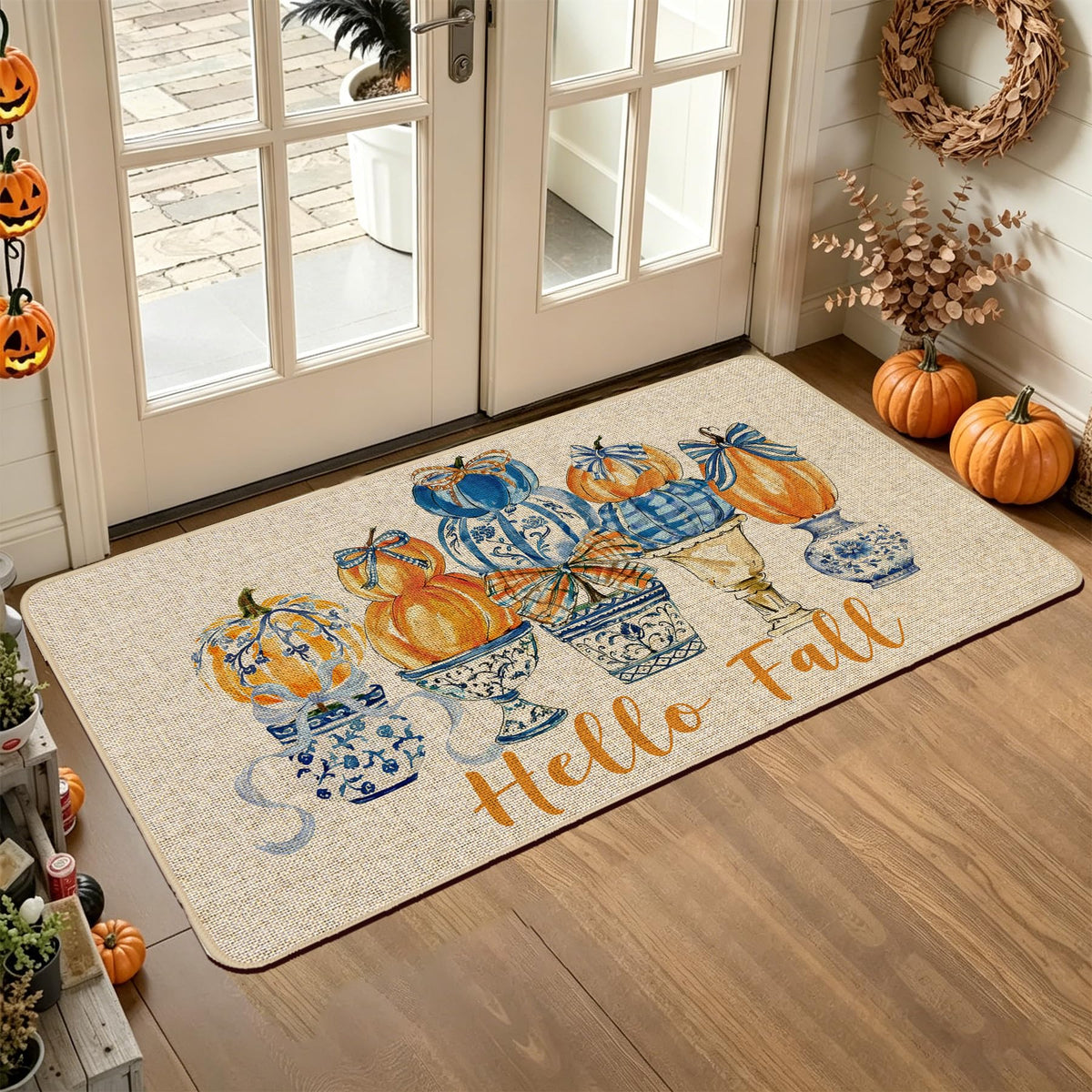 Chinoiserie Christmas Doormat, 17 x 29 Inch
