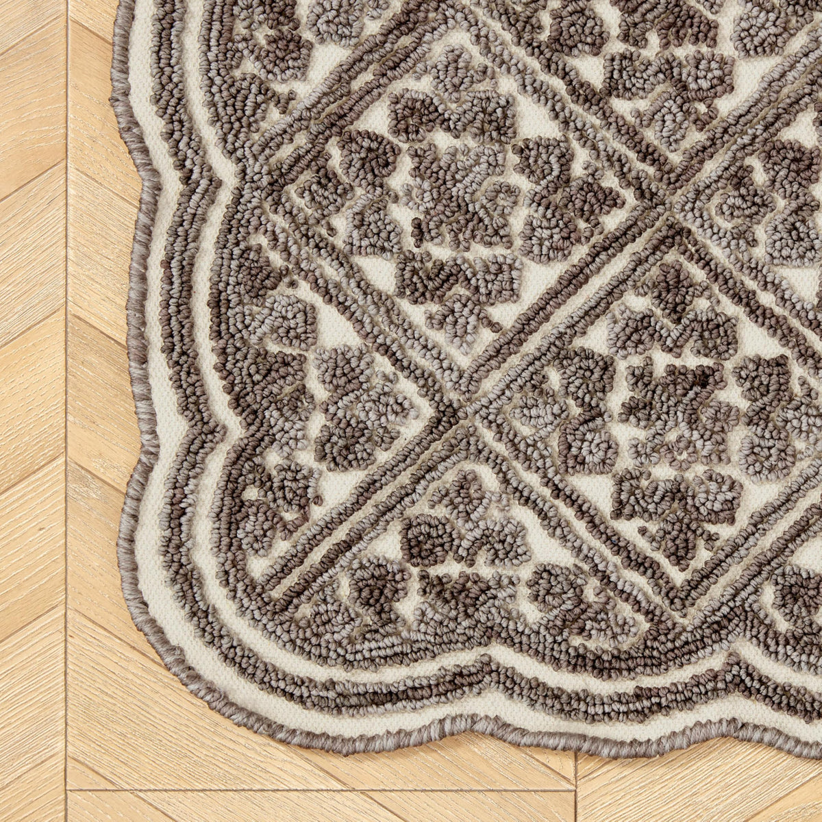 Laura Ashley Scalloped Washable Runner Rug