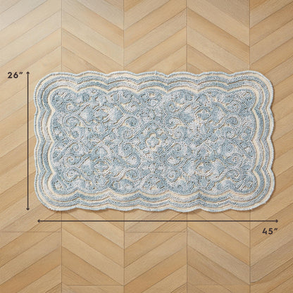 Laura Ashley Scalloped Washable Runner Rug