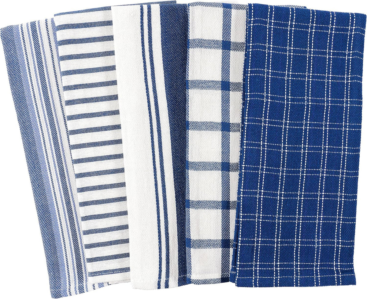Navy Kitchen Towels, Set of 10