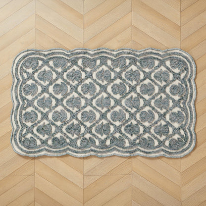 Laura Ashley Scalloped Washable Runner Rug
