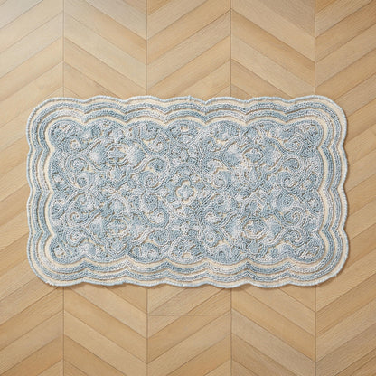 Laura Ashley Scalloped Washable Runner Rug