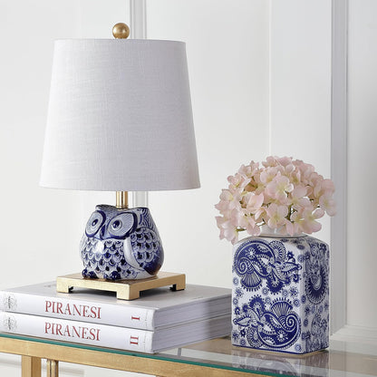 Justina Owl Mini Table Lamp, Ceramic