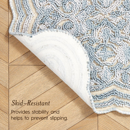 Laura Ashley Scalloped Washable Runner Rug