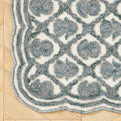 Laura Ashley Scalloped Washable Runner Rug
