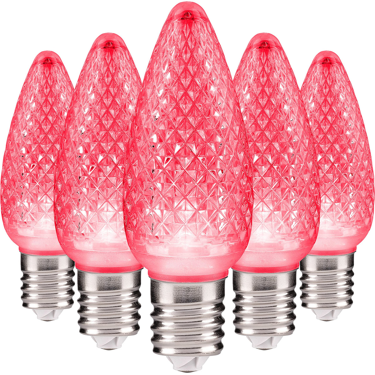 Blue C9 Faceted LED Christmas Bulbs, Set of 25