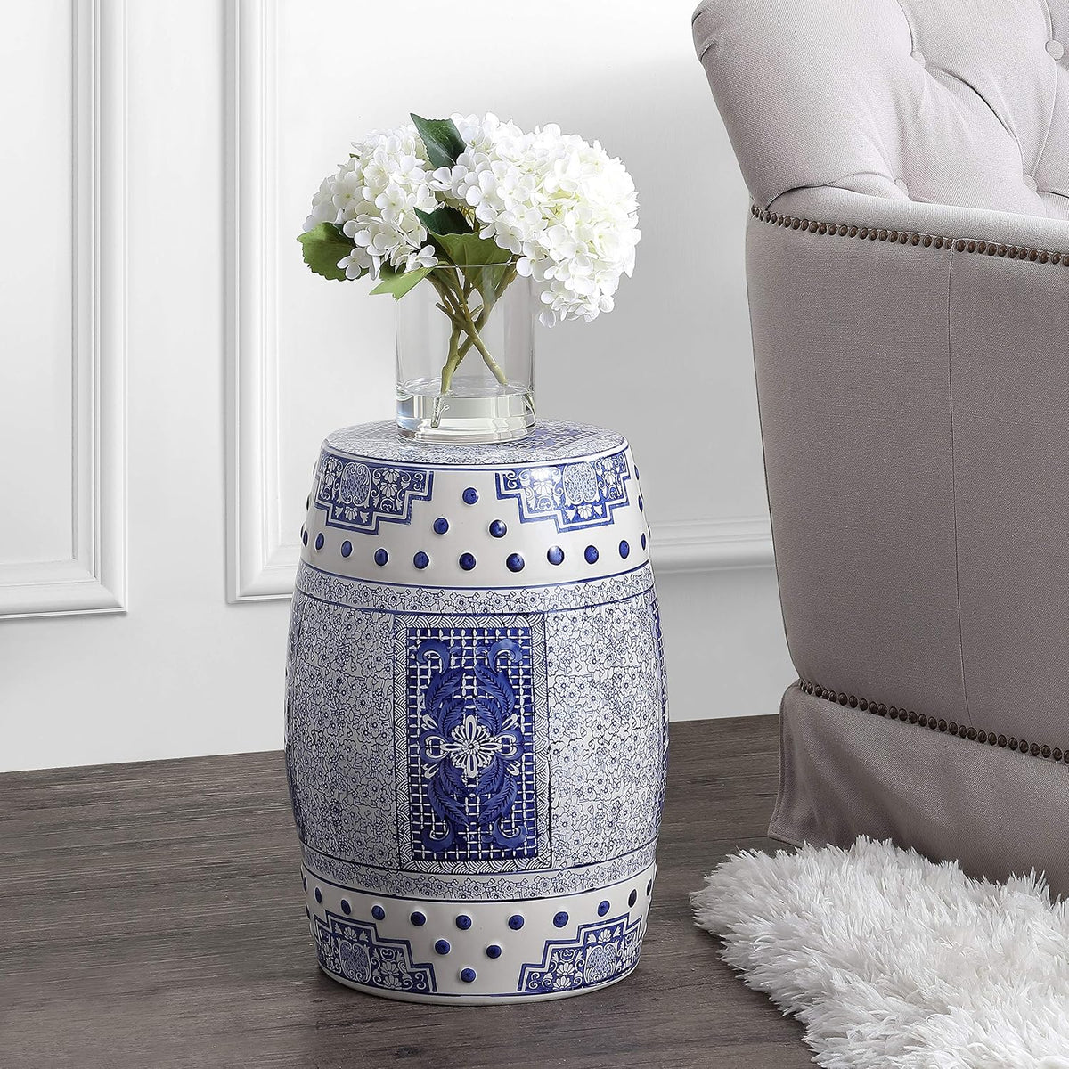 Jonathan Y Acanthus Ceramic Garden Stool