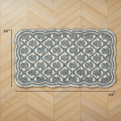Laura Ashley Scalloped Washable Runner Rug