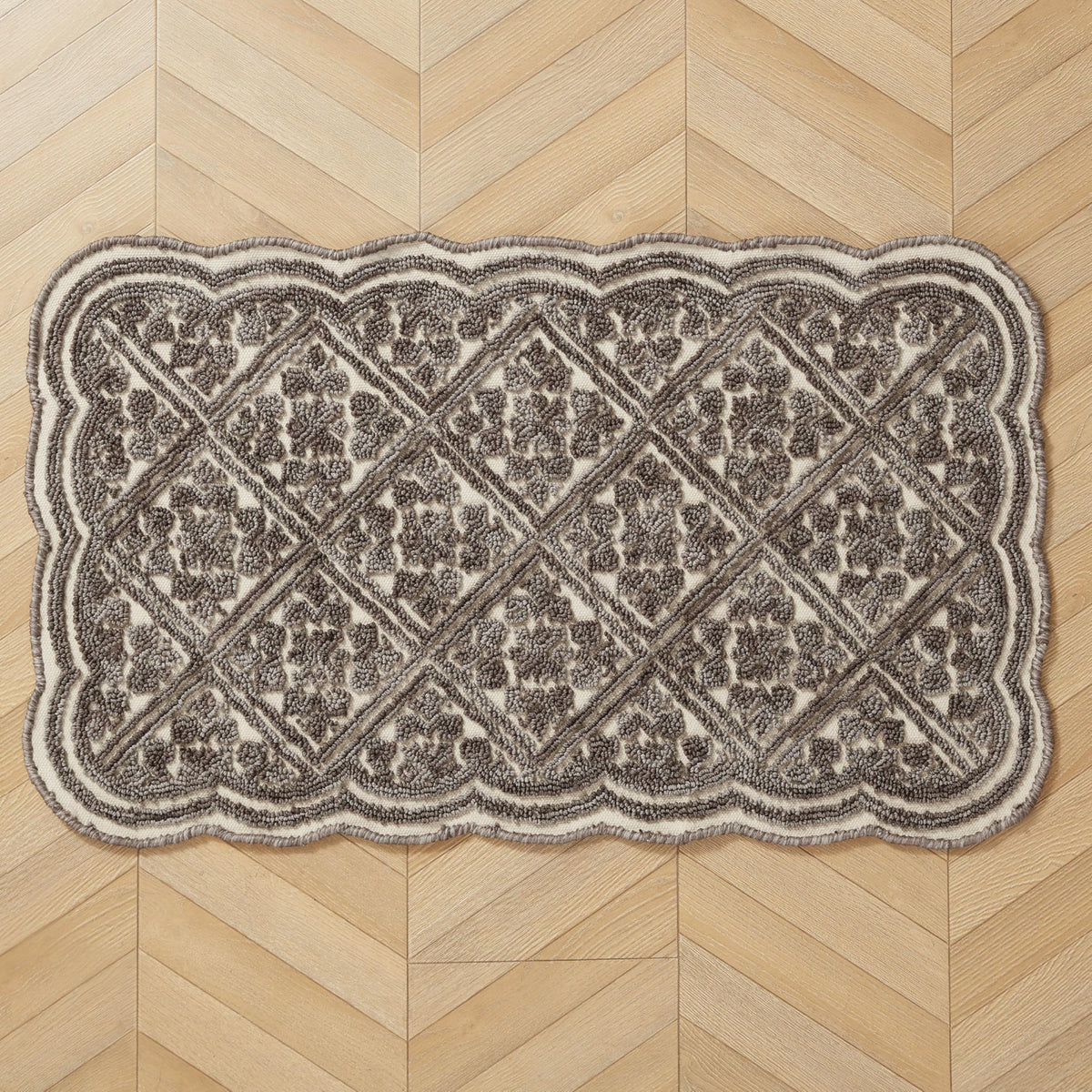 Laura Ashley Scalloped Washable Runner Rug