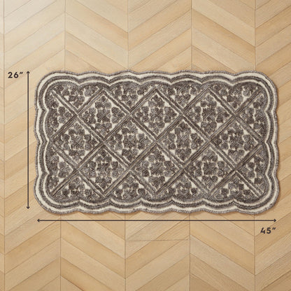 Laura Ashley Scalloped Washable Runner Rug