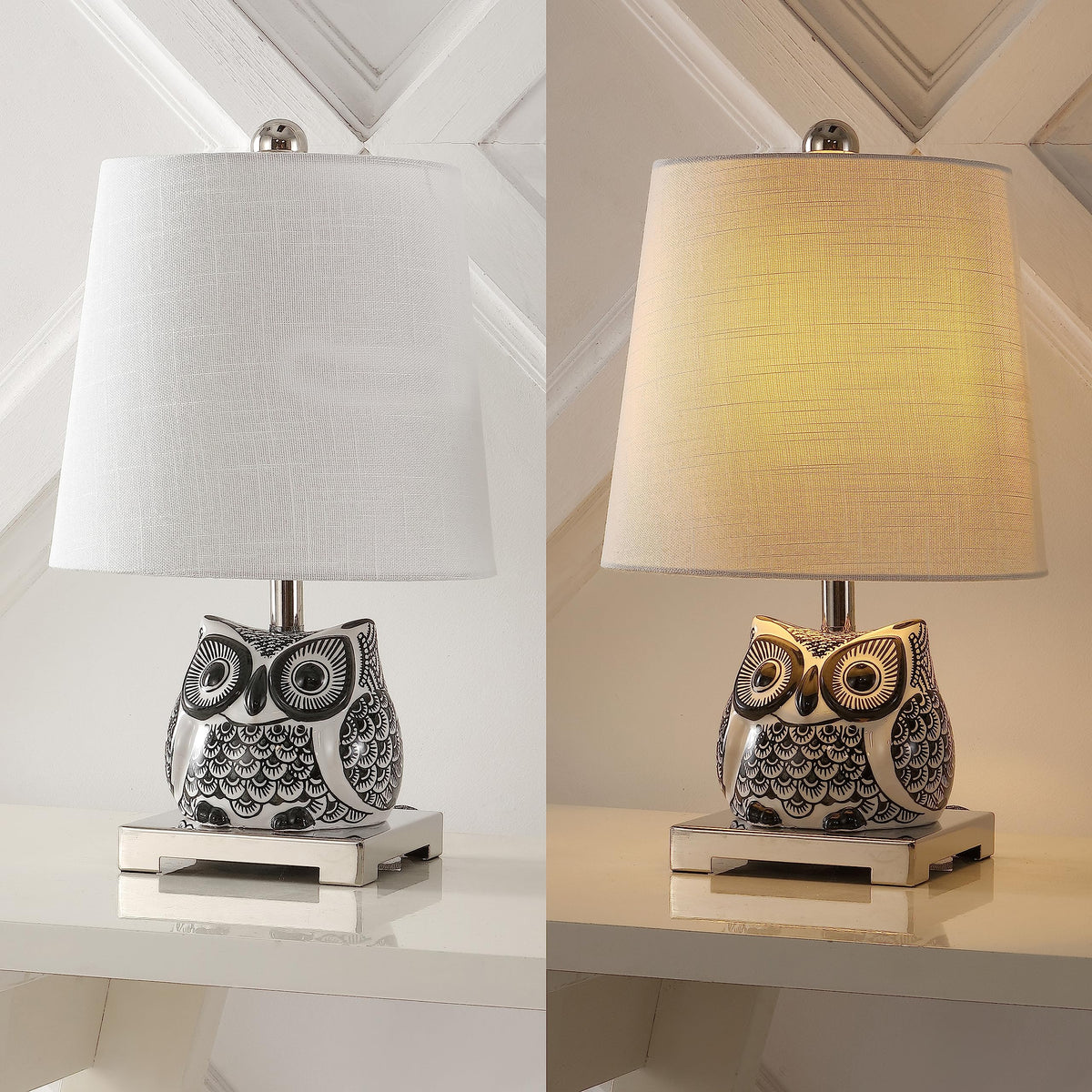 Justina Owl Mini Table Lamp, Ceramic