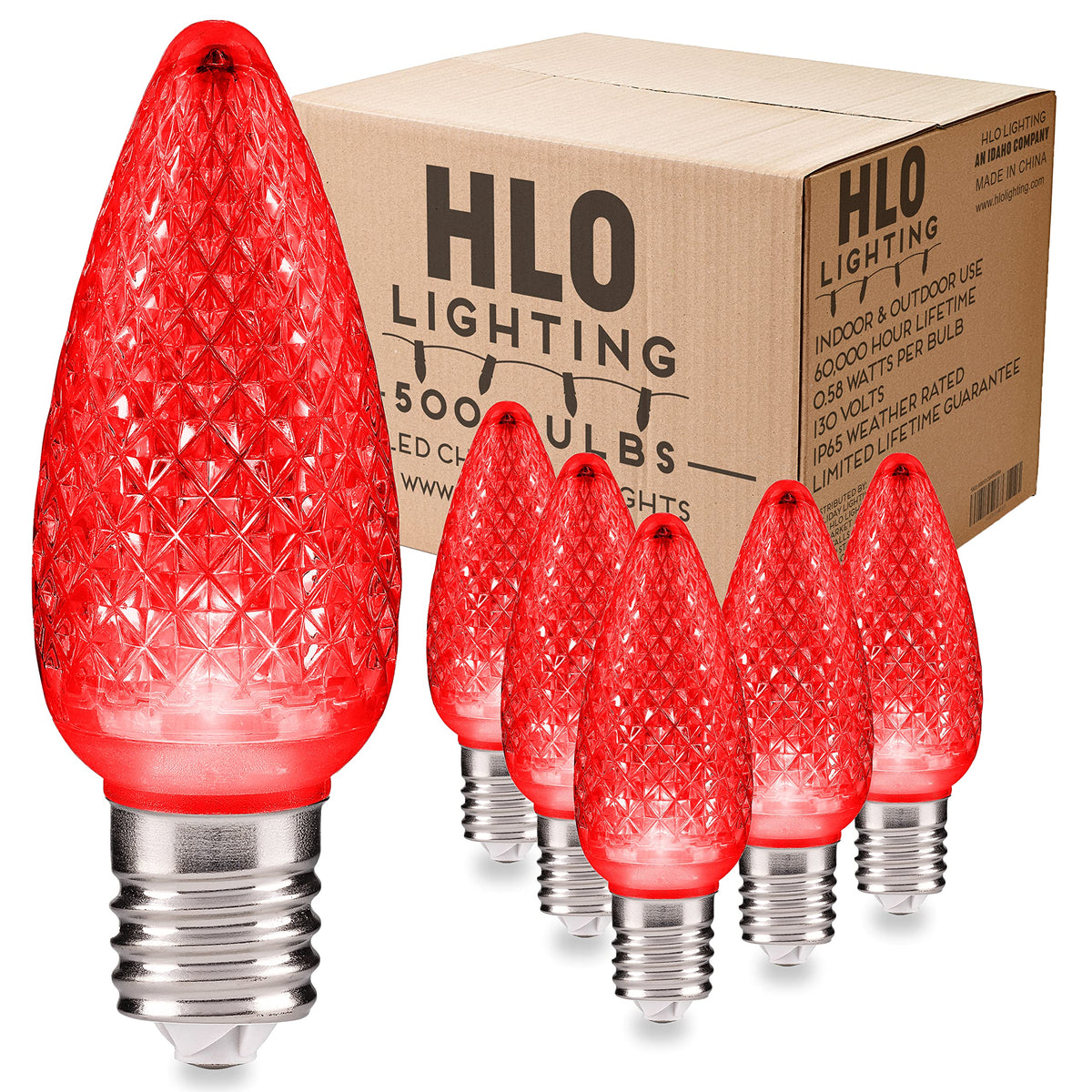 Blue C9 Faceted LED Christmas Bulbs, Set of 25
